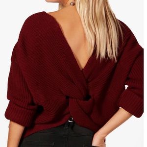 Boohoo Crop Twist Sweater